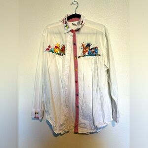 Vintage Disney Winnie the Pooh Embroidered Button Down